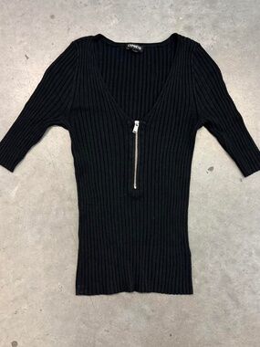 Express Black Top with Half Zip up XS size
